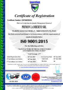 PRIMON LAMBERTO SRL ISO 9001