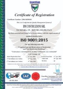 BM COSTRUZIONI SRL - ISO 9001