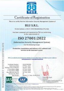 BLU S.R.L. ISO 27001